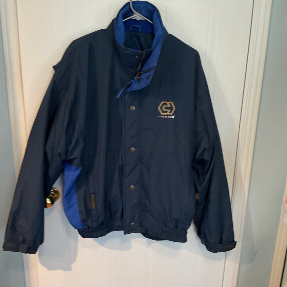 Stormtech Jacket Mens Large Navy Blue Excellent Concord Logo Nylon Full Zip